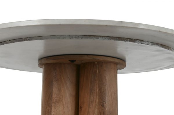 MESA REDONDA COMEDOR ACACIA MARMOL 106X106X76 - Imagen 5