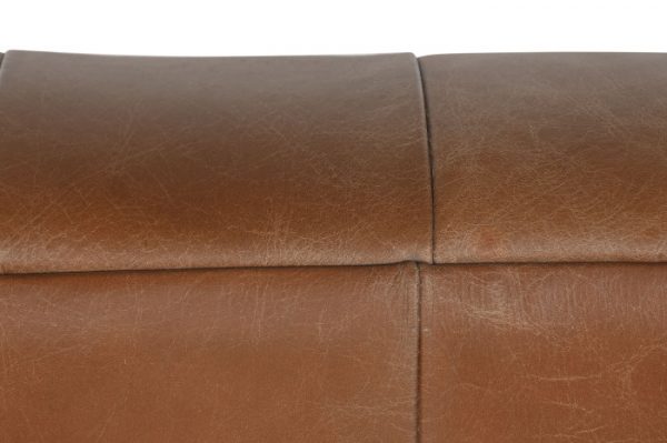 SOFA PIEL ACERO 211X82X71 CAPITONE COGNAC - Imagen 7