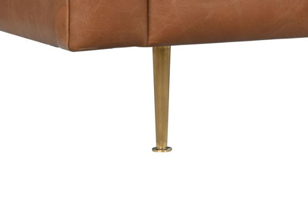 SOFA PIEL ACERO 211X82X71 CAPITONE COGNAC - Imagen 8