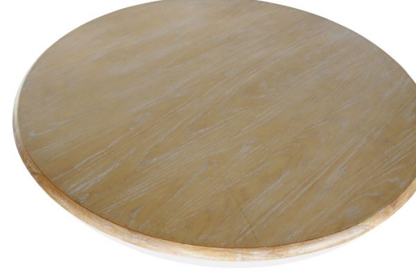 MESA REDONDA COMEDOR OLMO 120X120X76 BLANCO - Imagen 6