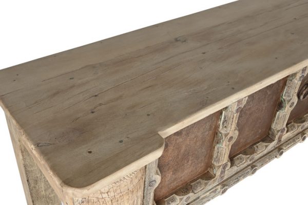 CONSOLA TECA HIERRO 189,5X43X92 PIEZA UNICA - Imagen 3