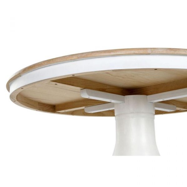 MESA REDONDA COMEDOR OLMO 120X120X76 BLANCO - Imagen 4