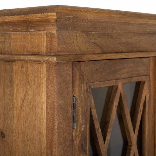 VITRINA DE MADERA Y CRISTAL MARRÓN 90X40X183 - Imagen 5