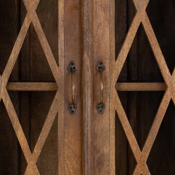 VITRINA DE MADERA Y CRISTAL MARRÓN 90X40X183 - Imagen 6