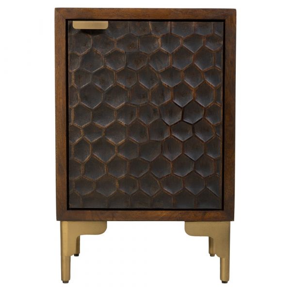 MESITA DE MADERA Y METAL MARRÓN 40X35X60 - Imagen 3