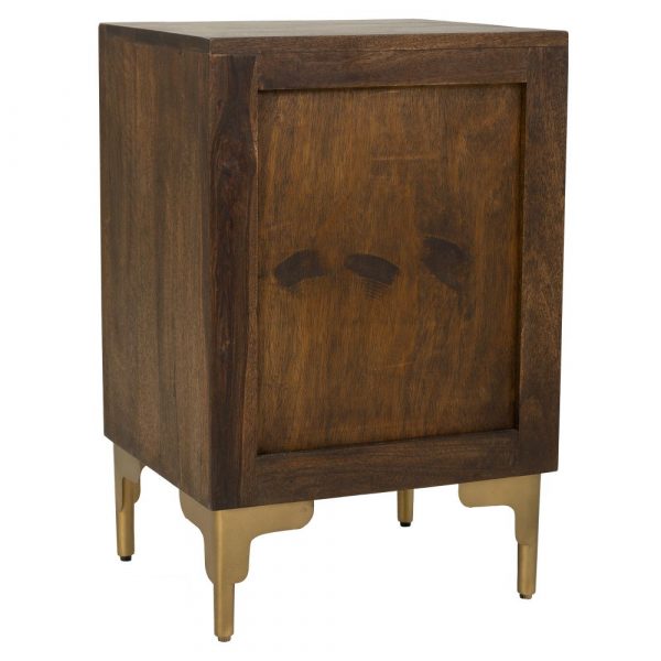 MESITA DE MADERA Y METAL MARRÓN 40X35X60 - Imagen 4