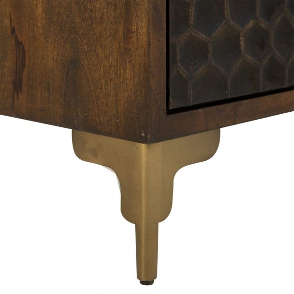 MESITA DE MADERA Y METAL MARRÓN 40X35X60 - Imagen 6