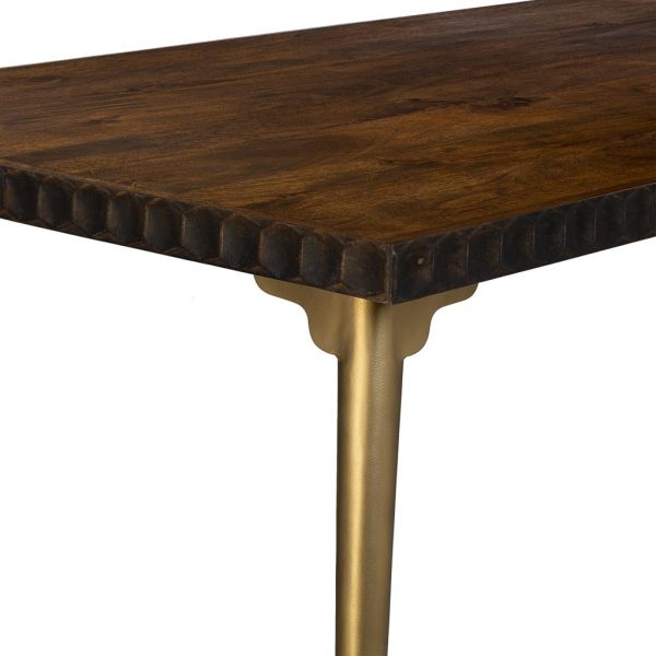 MESA RECTANGULAR MADERA Y METAL MARRON 180X90X76 - Imagen 6