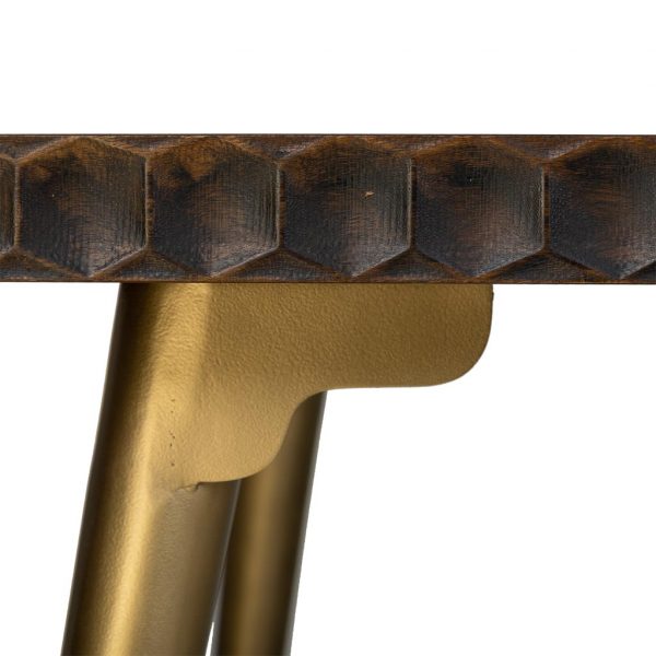 MESA RECTANGULAR MADERA Y METAL MARRON 180X90X76 - Imagen 7