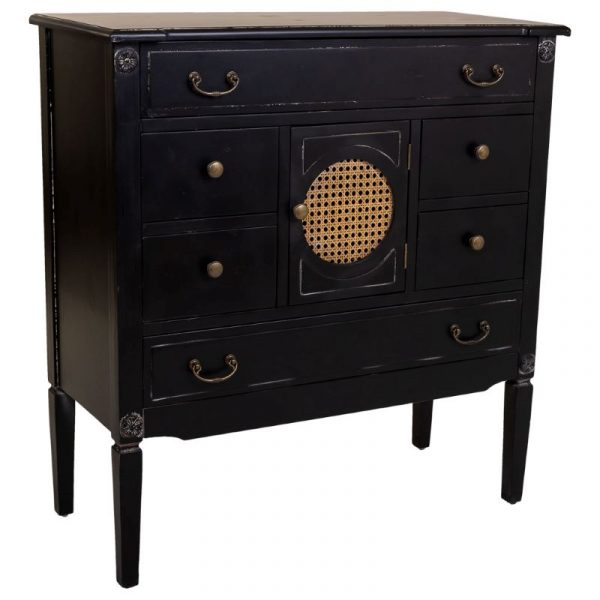 COMODA DE MADERA DE 6 CAJONES Y 1 PUERTA 85X38X90CM - Imagen 2