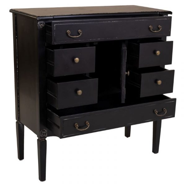 COMODA DE MADERA DE 6 CAJONES Y 1 PUERTA 85X38X90CM - Imagen 3
