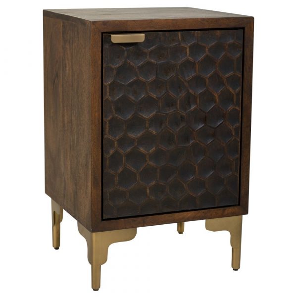 MESITA DE MADERA Y METAL MARRÓN 40X35X60 - Imagen 2