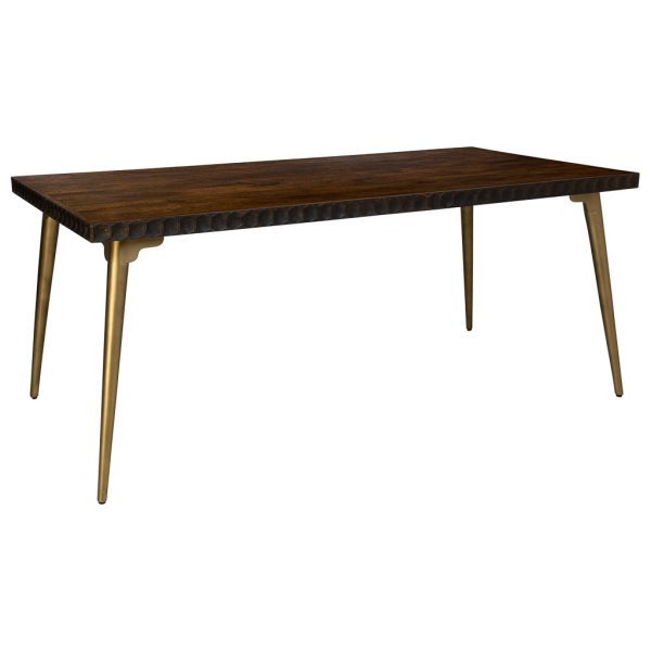 MESA RECTANGULAR MADERA Y METAL MARRON 180X90X76 - Imagen 2