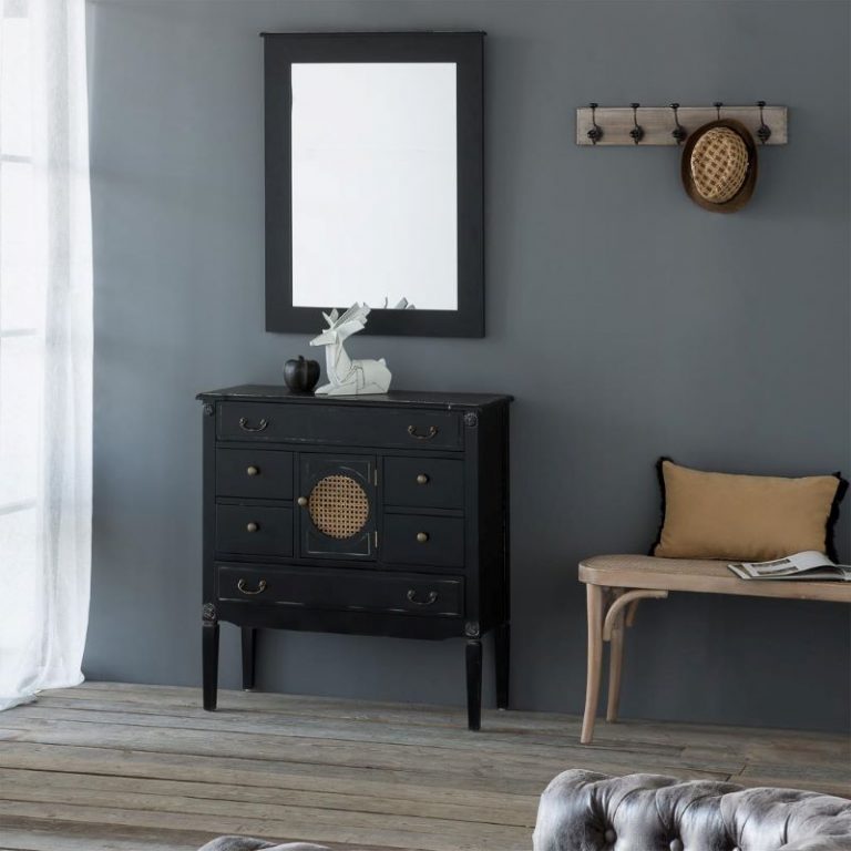 COMODA DE MADERA DE 6 CAJONES Y 1 PUERTA 85X38X90CM