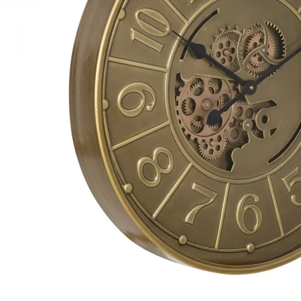 RELOJ ORO ENVEJECIDO METAL DECORACIÓN 60 X 8 X 60 CM - Imagen 6