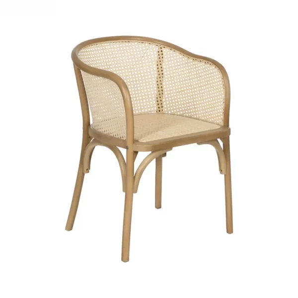 SILLA NATURAL MADERA-RATÁN 56 X 58 X 77 CM - Imagen 3