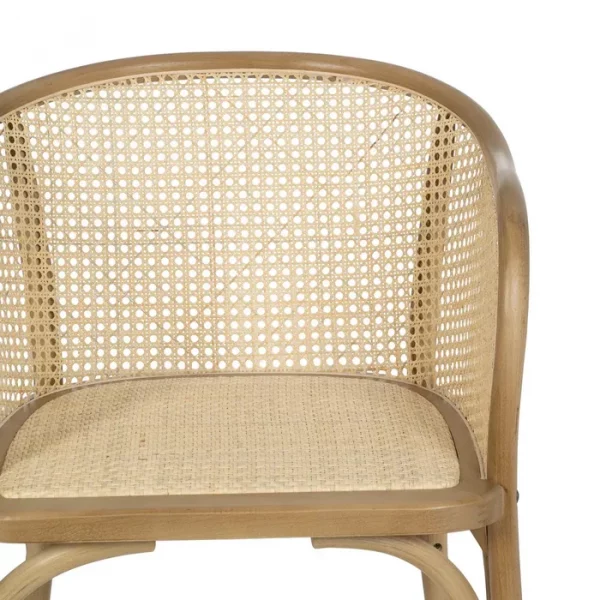 SILLA NATURAL MADERA-RATÁN 56 X 58 X 77 CM - Imagen 6