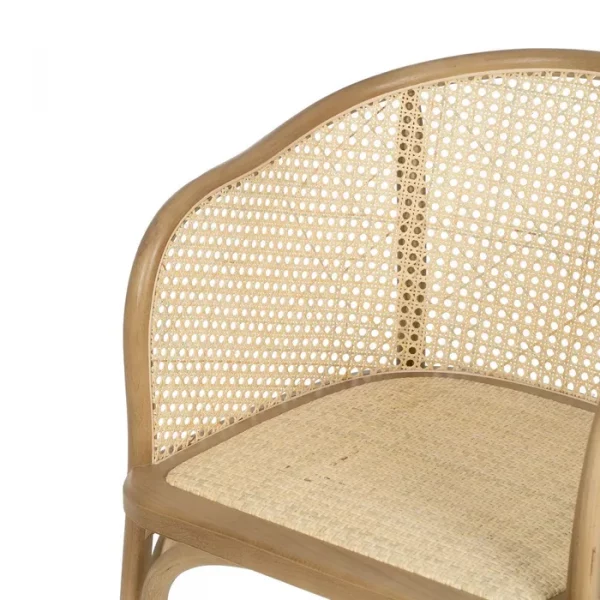 SILLA NATURAL MADERA-RATÁN 56 X 58 X 77 CM - Imagen 7