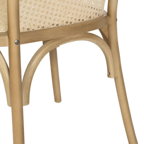 SILLA NATURAL MADERA-RATÁN 56 X 58 X 77 CM - Imagen 11