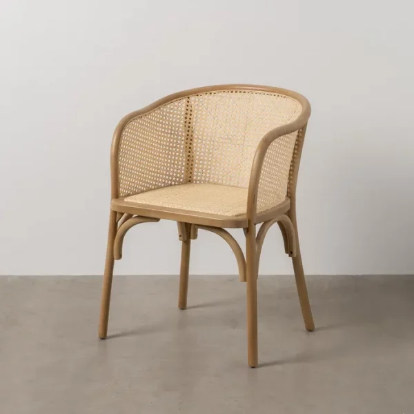 SILLA NATURAL MADERA-RATÁN 56 X 58 X 77 CM - Imagen 2