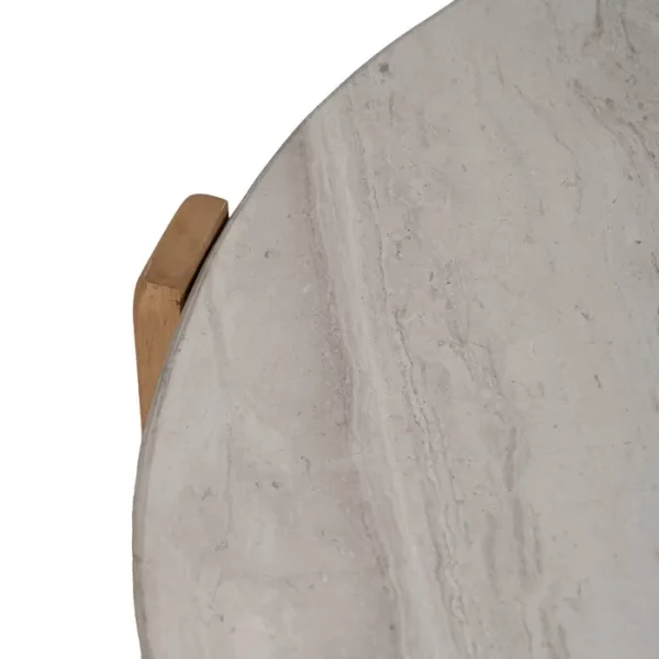 MESA CENTRO NATURAL-BLANCO MÁRMOL/MADERA 72,50 X 70 X 40 CM - Imagen 3