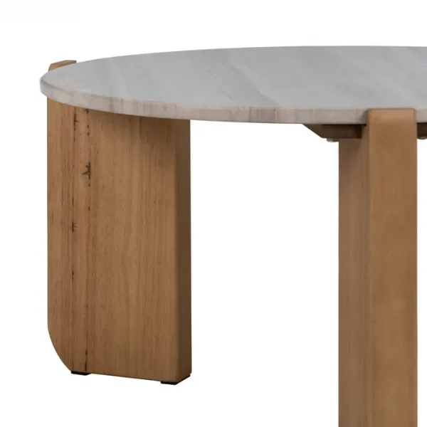 MESA CENTRO NATURAL-BLANCO MÁRMOL/MADERA 72,50 X 70 X 40 CM - Imagen 5