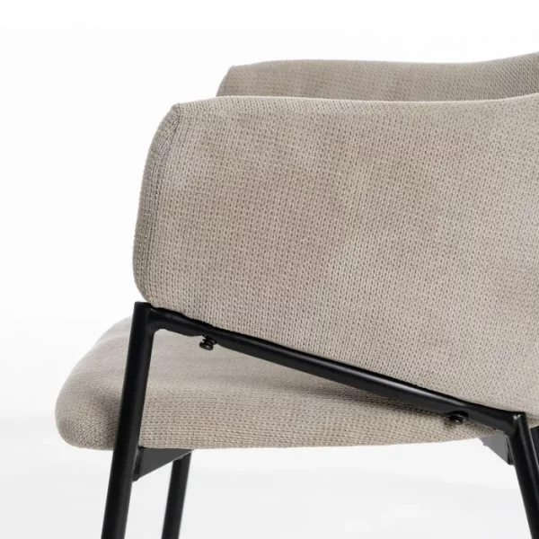SILLA BEIGE TEJIDO-METAL 54 X 60 X 78 CM - Imagen 6