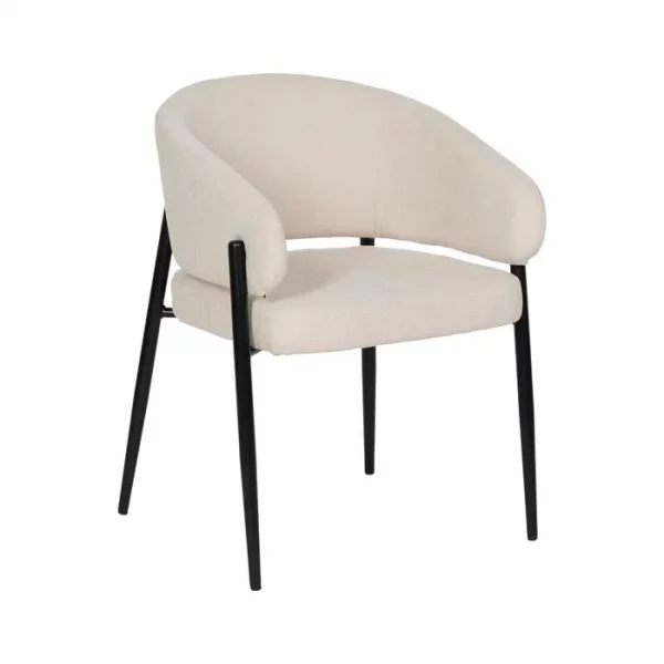 SILLA BLANCO TEJIDO-METAL CONTRACT 60 X 57 X 79 CM - Imagen 2