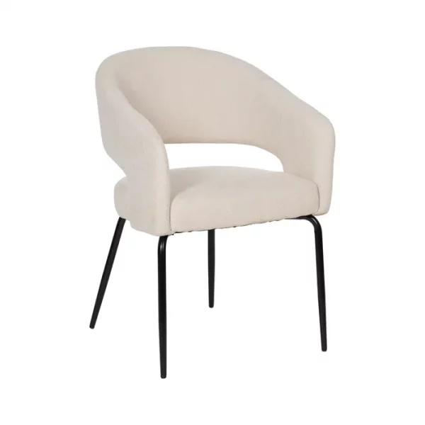 SILLA BLANCO TEJIDO-METAL CONTRACT 57 X 56 X 81 CM - Imagen 2