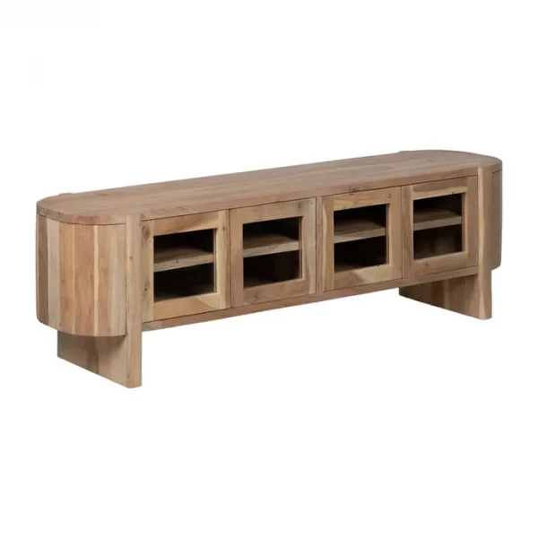 MUEBLE TV NATURAL MADERA DE ACACIA SALÓN 180 X 50 X 40 CM - Imagen 2