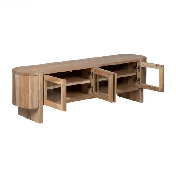MUEBLE TV NATURAL MADERA DE ACACIA SALÓN 180 X 50 X 40 CM - Imagen 3
