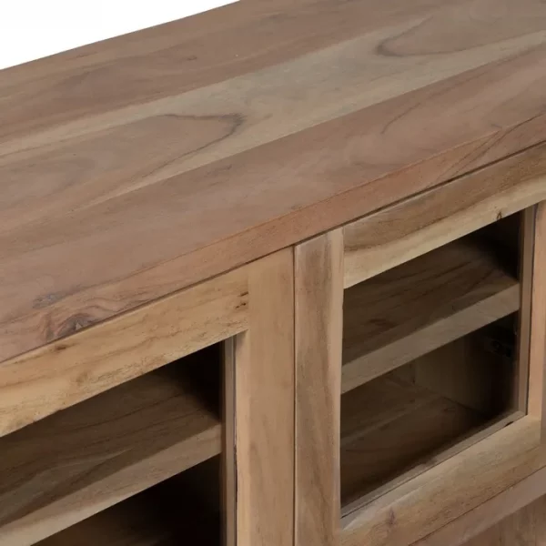 MUEBLE TV NATURAL MADERA DE ACACIA SALÓN 180 X 50 X 40 CM - Imagen 9
