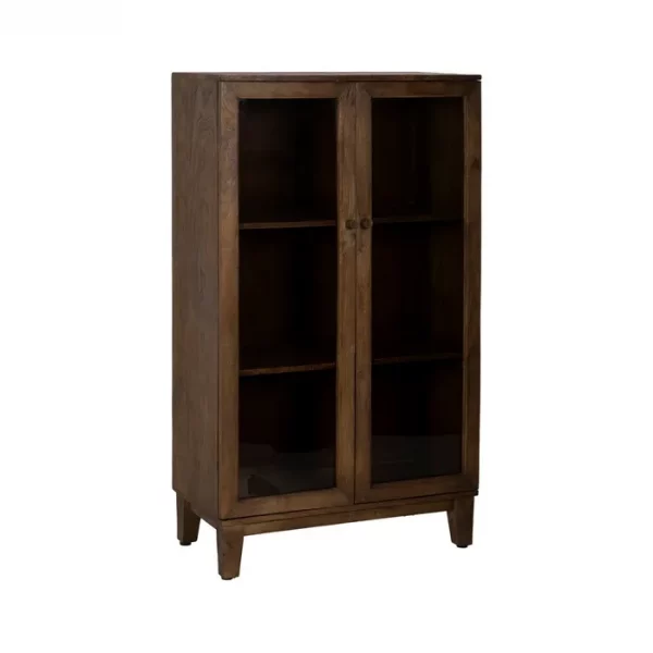 VITRINA MARRÓN MADERA DE MANGO SALÓN 80 X 40 X 140 CM - Imagen 2