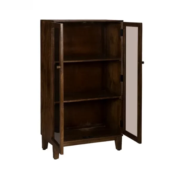 VITRINA MARRÓN MADERA DE MANGO SALÓN 80 X 40 X 140 CM - Imagen 3