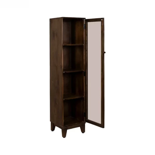 VITRINA MARRÓN MADERA DE MANGO SALÓN 40 X 40 X 180 CM - Imagen 3