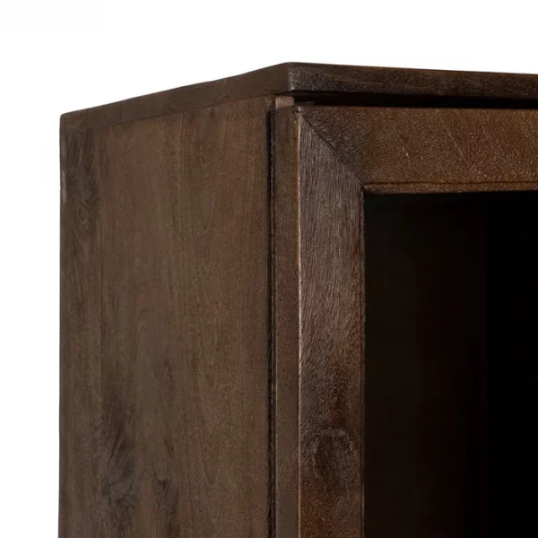 VITRINA MARRÓN MADERA DE MANGO SALÓN 40 X 40 X 180 CM - Imagen 4