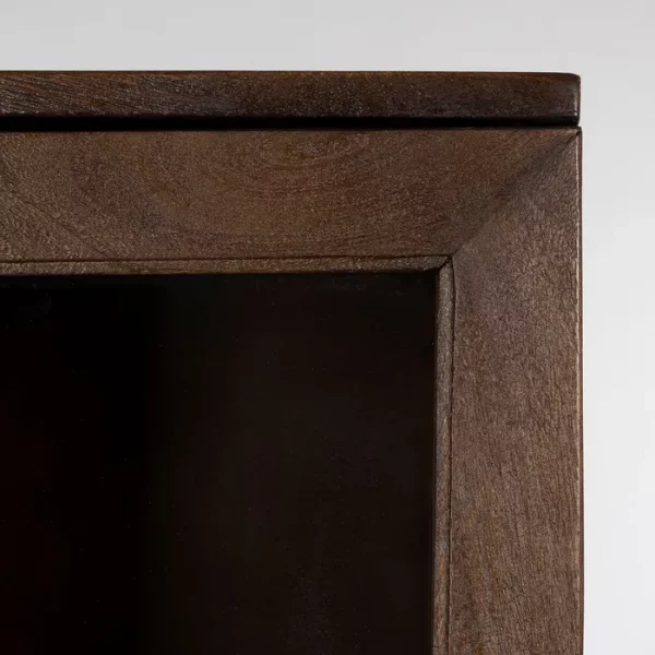 VITRINA MARRÓN MADERA DE MANGO SALÓN 40 X 40 X 180 CM - Imagen 8