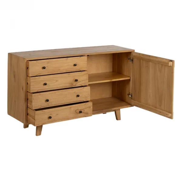 APARADOR NATURAL MADERA MINDI SALÓN 130 X 40 X 80 CM - Imagen 3