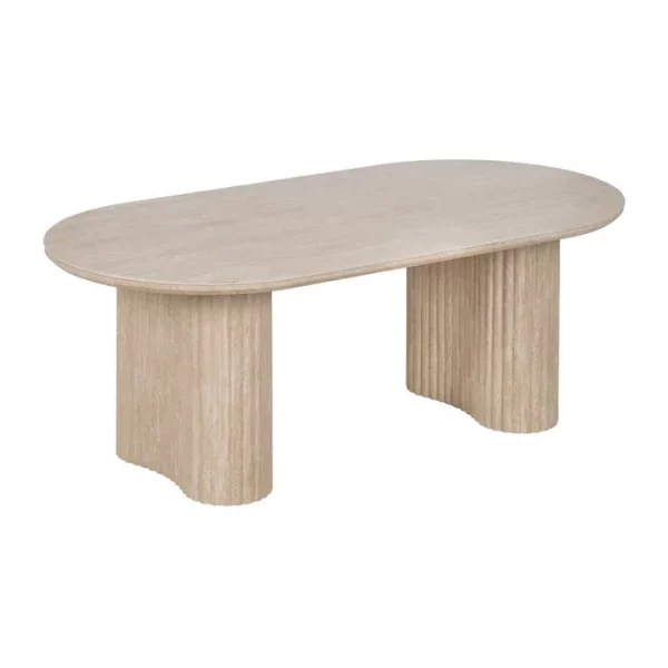 MESA CENTRO BEIGE PIEDRA MDF DECORACIÓN 120 X 60 X 46 CM - Imagen 3
