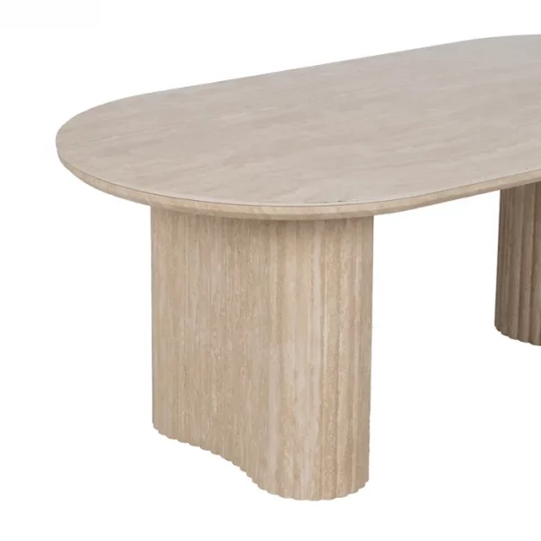 MESA CENTRO BEIGE PIEDRA MDF DECORACIÓN 120 X 60 X 46 CM - Imagen 6