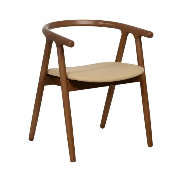 SILLA CREMA-MARRÓN MADERA DE OLMO 47 X 46 X 71 CM - Imagen 2
