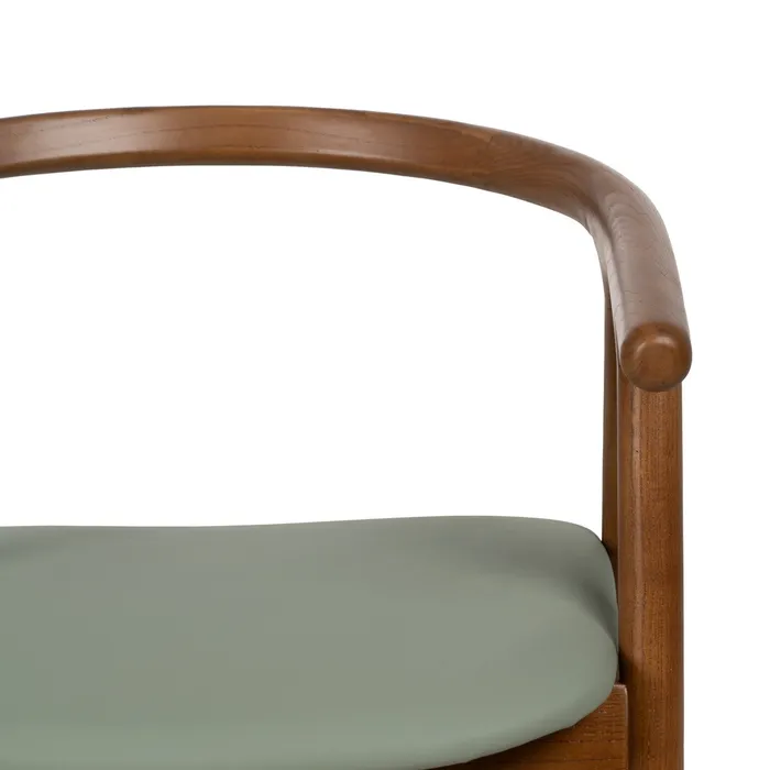 SILLA MARRÓN-VERDE MADERA DE OLMO 47 X 46 X 71 CM - Imagen 5
