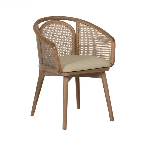 SILLA NATURAL-BEIGE TEJIDO-MADERA 59 X 47 X 81 CM - Imagen 2