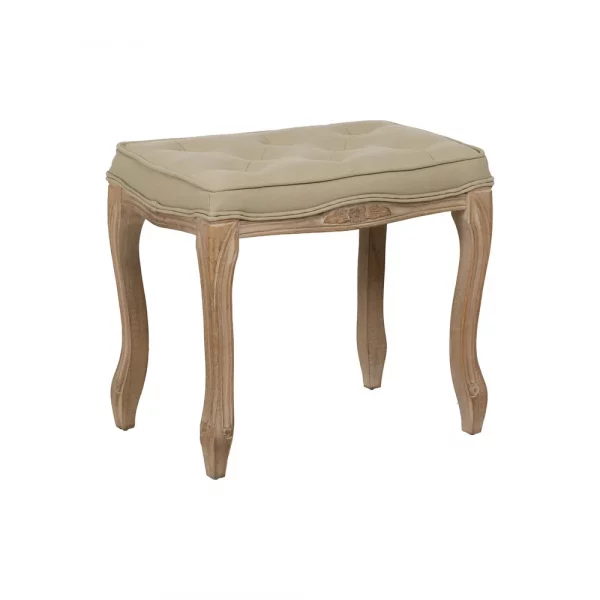 BANQUETA NATURAL-BEIGE TEJIDO-MADERA 50 X 36 X 47 CM - Imagen 3