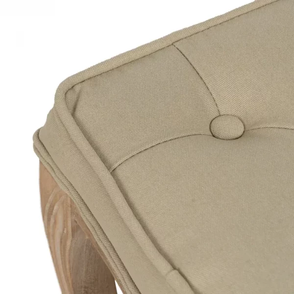 BANQUETA NATURAL-BEIGE TEJIDO-MADERA 50 X 36 X 47 CM - Imagen 2
