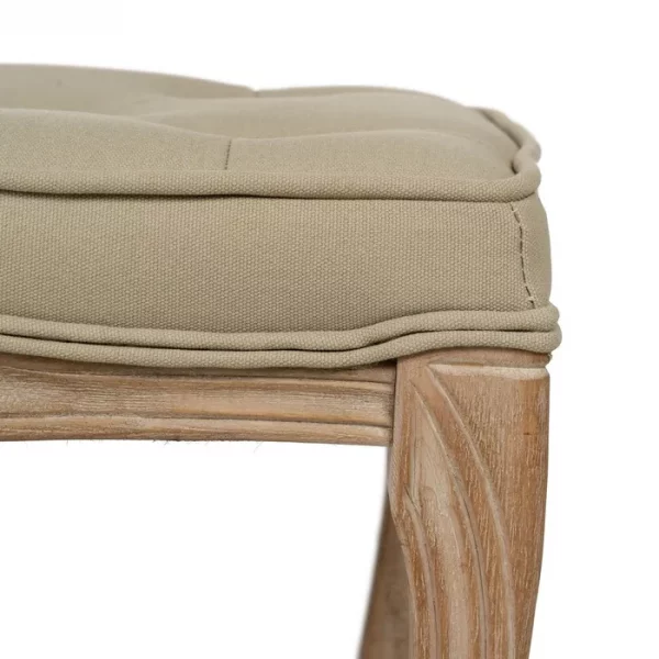 BANQUETA NATURAL-BEIGE TEJIDO-MADERA 50 X 36 X 47 CM - Imagen 5