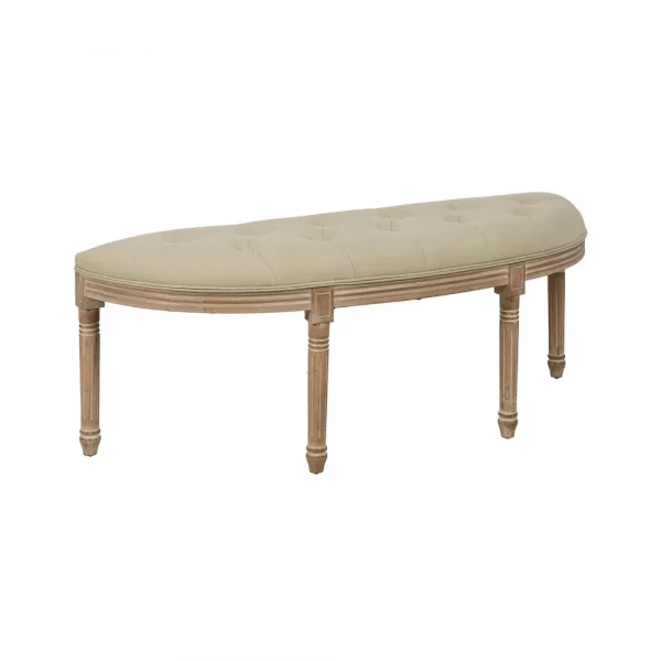 BANQUETA NATURAL-BEIGE TEJIDO-MADERA 125 X 45 X 48 CM - Imagen 2
