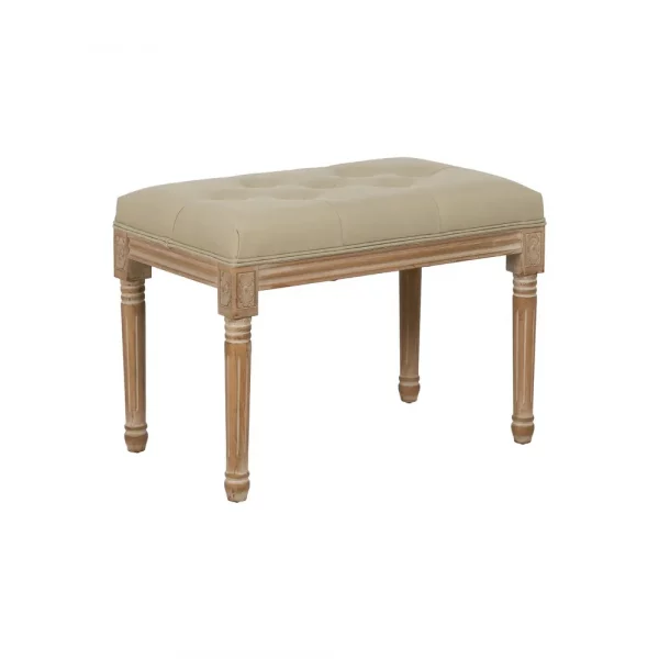 BANQUETA NATURAL-BEIGE TEJIDO-MADERA 65 X 41 X 48 CM - Imagen 2