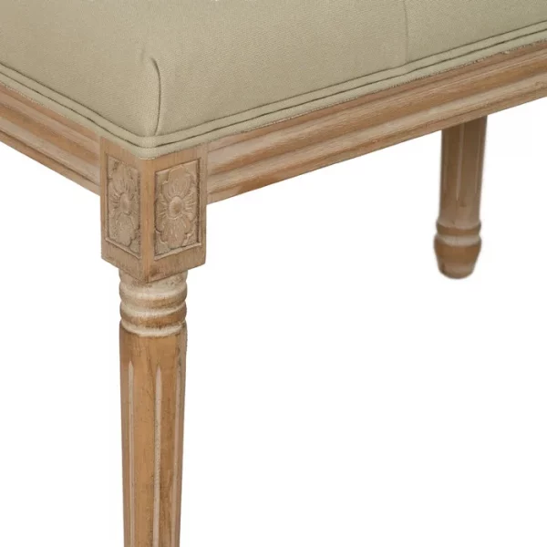 BANQUETA NATURAL-BEIGE TEJIDO-MADERA 65 X 41 X 48 CM - Imagen 6