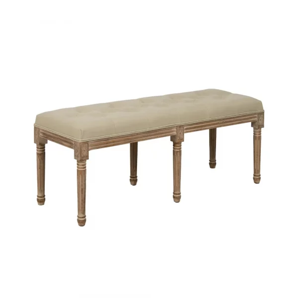 BANQUETA NATURAL-BEIGE TEJIDO-MADERA 122 X 41 X 46 CM - Imagen 2